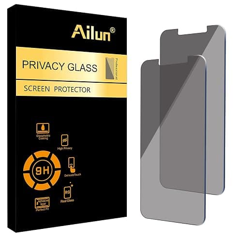 Ailun Privacy Screen Protector for iPhone 16e / iPhone 14 / iPhone 13 / iPhone 13 Pro [6.1 Inch] 2 Pack Anti Spy Private Tempered Glass Anti-Scratch Case Friendly [Not for iPhone 16 6.1 Inch] - Image 1