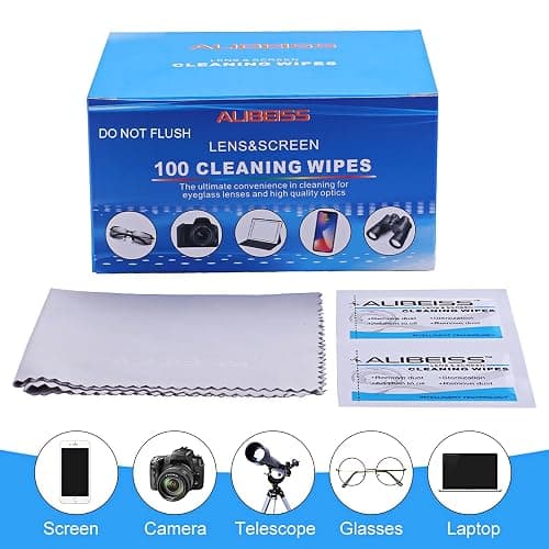 Pre-Moistened Lens Wipes ALIBEISS Screen Wipes for Glasses, Camera,Tablets, Smartphone, Screens and Other Delicate Surfaces,Pack of 100 thumbnail 2
