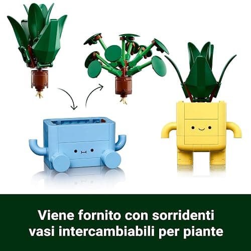 LEGO Botanicals Piantine Felici Giocattolo - Kit di Arti e Mestieri per Bambine con 2 Piante Artificiali, 2 Vasi di Fiori e Facce Intercambiabili - Regali per Ragazze da 9 Anni Fan della Natura, 10349 thumbnail 7
