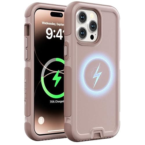 Follaroma for iPhone 14 Pro Max Case, Compatible with MagSafe, Heavy Duty Shockproof Protective Phone Case, Anti-Drop Protection, Dual Layer Magnetic Phone Cover for iPhone 14 Pro Max,6.7",Light Brown - Image 1
