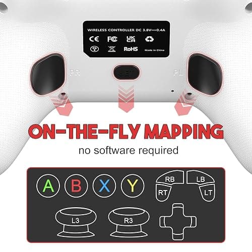 Dinosoo Wireless for Xbox Controller Series X|S One & Windows 10/11, with Turbo, Macro, Mute Button, Battery, Dual Vibration, White thumbnail 3