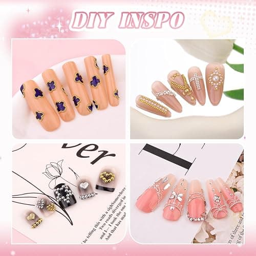 1-3MM Mini Small Nail Beads Metal Caviar Beads Silver Gold Nail Charms and Gems Ball, Nail Balls for Nail Art Accessories Supplies Gold Rhinestones for Women Manicure - 13 Small Silver and Gold Nail Beads thumbnail 3