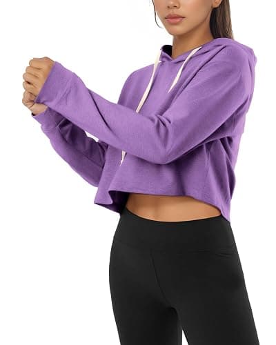 GIVON Women's Comfortable Casual Long Sleeve Crop-Top Pullover Sweatshirt Hoodie thumbnail 2