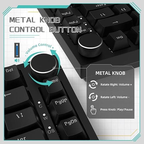A.JAZZ x Attack Shark AK820 Wired Mechanical Gaming Keyboard 75% with Knob,Hot Swap,Upgraded Socket & 5-Layer Noise Absorbing Foams,Gasket,82 Keys,Custom White LED,NKRO,Red Switch for PC/Win/Mac thumbnail 3