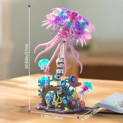 youeefy Enchanted Jellyfish Building Kit with Halloween & Christmas Festive Vibes, 526 Pcs Underwater Creature Building Blocks Set (presale) thumbnail 2