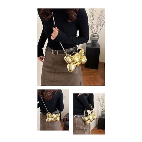 HZhuyu Bow Purse for Women Mini Bow Clutch Purse Y2k Bow Metallic Small Wedding Crossbody Cute Clutch Party Handbag thumbnail 6