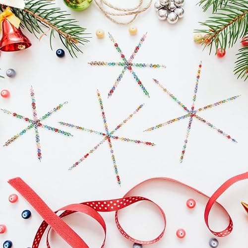 100 Pieces Snowflake Wire Forms Metal Snowflake Bead Wire for Fun Beading Project Christmas DIY Craft Making Supplies Winter Ornament, 3.7/4.3/5.9 Inch thumbnail 5
