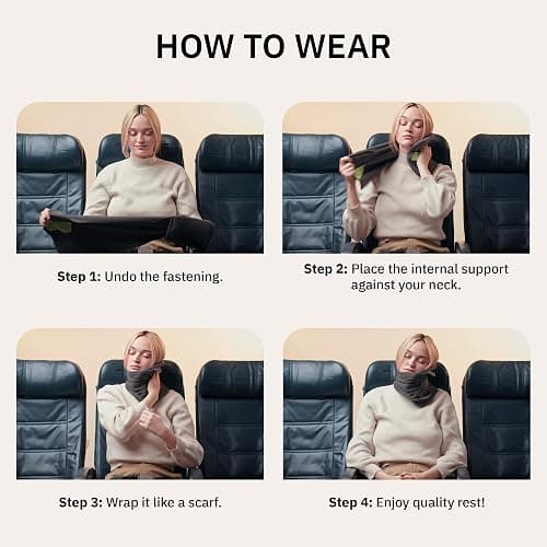 trtl Pillow - Scientifically Proven, Super Soft Neck Support Travel Pillow for Sleeping - Lightweight and Machine Washable - Ergonomic Design for Traveling on Airplanes, Cars, and Trains - Black thumbnail 7