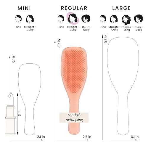 Tangle Teezer Ultimate Detangler Brush for Wet & Dry Hair, Eliminates Knots & Reduces Breakage for All Hair Types, Amazon Exclusive Apricot thumbnail 8