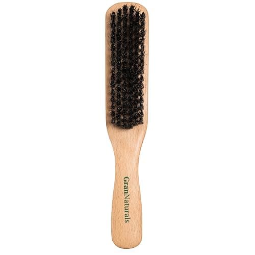 GranNaturals Double Sided Boar Bristle Hair Brush - Soft Hard Finishing & Smoothing Hairbrush for Slick Back to Style, Polish, & Lay Down Hair Flat to Create a Sleek Hairstyle for Bun, Slickback thumbnail 8