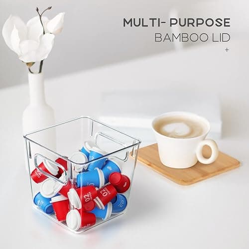 Qilinba K Cup Organizer Large Capacity Coffee Pod Holder Clear Storage Container Bins with Lids Coffee Bar Organization and Storage (3 PACK) thumbnail 5