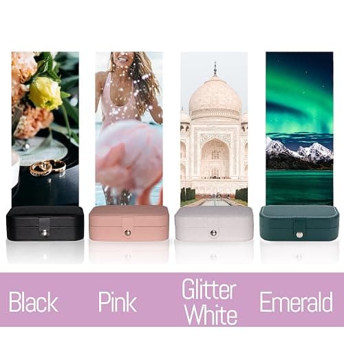 Smileshe Jewelry Box, PU Leather Small Portable Travel Case, 2 Layers Organizer Display Storage Holder Box for Rings, Earrings, Necklaces, Bracelets thumbnail 5