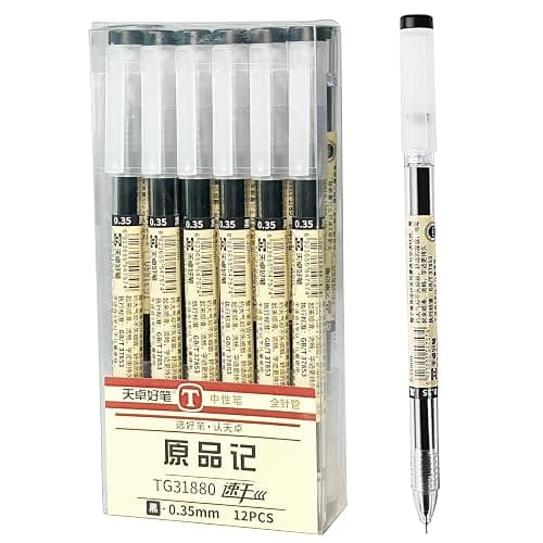 Penagic Japanese Ink Pen, 0.35 mm Fine Point, Black Gel, Extra Fine Tip, Korean School Stationery Supplies - Image 1