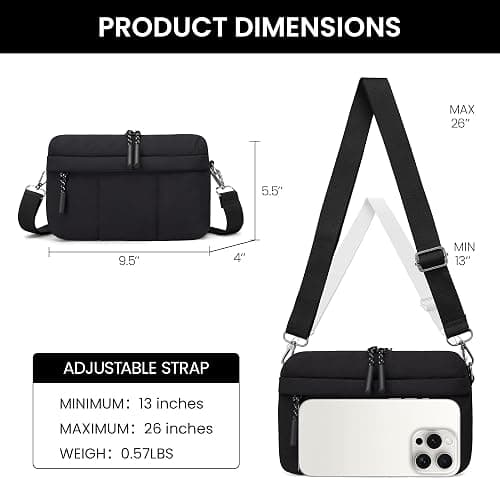 VONAL Small Crossbody Bags for Women Travel Purses Puffer Lightweight Nylon Quilted Puffy Bag Handbags with Multiple Pockets thumbnail 8