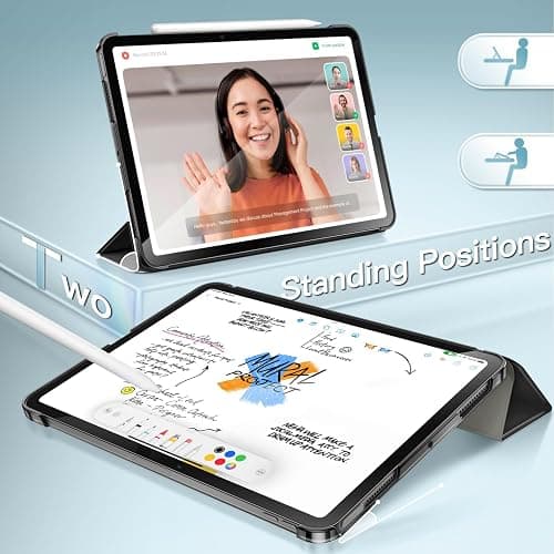 JETech Case for iPad Air 11-Inch M3/M2 (2025/2024), iPad Air 5/4 (2022/2020 5th/4th Generation 10.9-Inch), Slim Stand Hard Back Shell Cover with Auto Wake/Sleep (Black) thumbnail 5