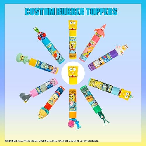 SpongeBob Lip Balm Set, 10-Piece with Removable 3D Toppers thumbnail 3