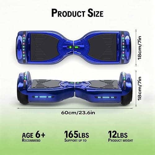 Hoverstar Bluetooth Hoverboard with LED Wheels Chrome Color Self Balance Scooter for Kids, Teenager (Chrome Blue) thumbnail 2