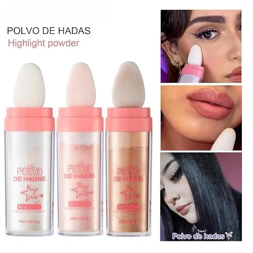 Polvo De Hadas Fairy Dust Highlight Patting Powder - Full Body Contouring and Clavicle Pearlescent Patting Powder for Face and Eye, Christmas Sparkling Body Glitter (#03 Golden Brown) thumbnail 9