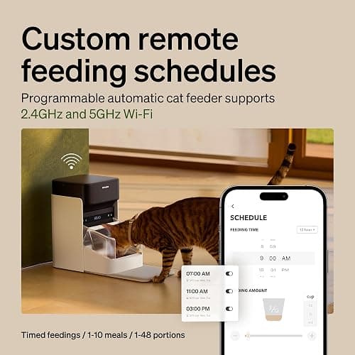 PETLIBRO Automatic Cat Feeders for 2 Cats, RFID Collar Tag for Exclusive Meals, Cats Recognition to Stop Food Stealing, Diet Tracking for Multi-Pet Homes and Different Diets, Pet Feeder Pack of 2 thumbnail 6