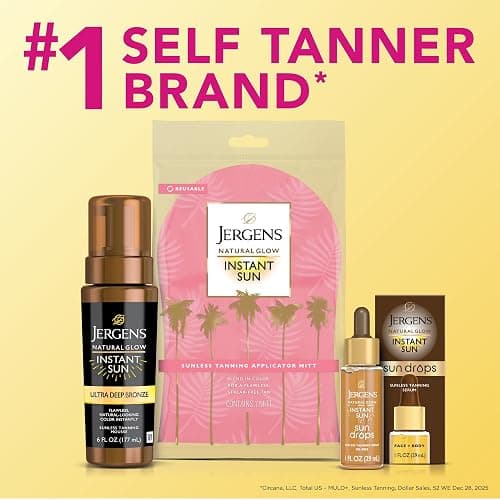Jergens Natural Glow Instant Sun Body Mousse, Ultra Deep Bronze, 6 oz | Sunless Tanning Formula, Natural-Looking Color, Lightweight Mousse, Streak-Free Application, Fast-Drying Finish thumbnail 9