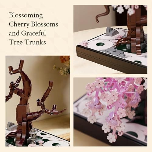 Wise Block Cherry Blossom Bonsai Building Set for Adults, Ages 18+, Pink Sakura Tree Artificial Plant for Home, Office or Bedroom Decor, Botanical Collection Gift for Birthdays & Holidays - 900PCS thumbnail 5