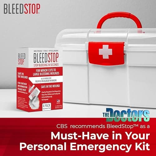 BleedStop™ First Aid Powder for Blood Clotting, Trauma Kit, Blood Thinner Patients, Camping Safety, and Survival Equipment for Moderate to Severe Bleeding Wounds or Nosebleeds - 4 (15g) Pouches thumbnail 2