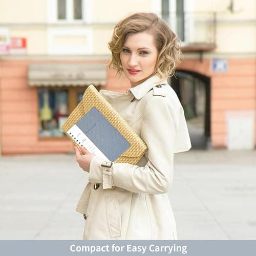 Spiral Notebook -A5 College Ruled Journal with Inner Pockets and 160 Pages,PU Leather Cover Business Journal, Twin-Wire Binding Notebook Perfect for Office & Home School Supplies - ReefBlue/Pink thumbnail 8