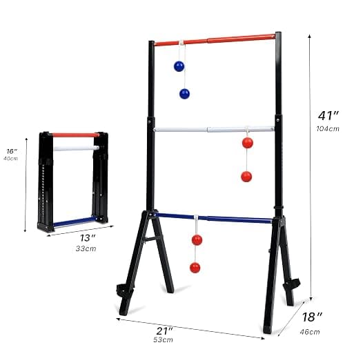 Steel Ladder Ball Game Set with 6 Bolas Assembly-Free Ladder Toss Includes Scorekeeper and Carry Case Yard Outdoor Games for Adults & Family thumbnail 7