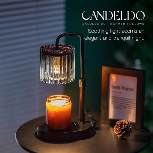 Candeldo Candle Warmer Lamp with Timer: Black Candle Warming Lamp Height Adjustable Wax Melt Warmer Dimmable Modern Farmhouse New Home Bedroom Decor Christmas Housewarming Gift for Women thumbnail 4