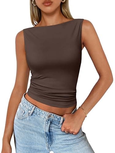 Trendy Queen Women Going Out Summer Tank Tops Spring Casual Basic Cute 2025 Sleeveless Shirt Vacation Fashion Outfit Clothes - Image 1