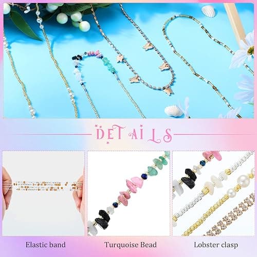 12 Pcs Waist Beads Body Jewelry Beach Bikini Belly Beads Waist Chains for Women Adjustable Belly Necklace Stomach Jewelry Chain Women's Body Chains (Simple Style) thumbnail 5