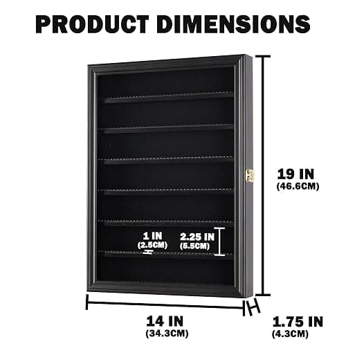 Minifigure Display Case - Building Block Toy Wall Cabinet Showcase for Small Miniature Collectibles Mini Brands Thimbles, Lockable UV Protection Door (Black Finish Frame) thumbnail 3