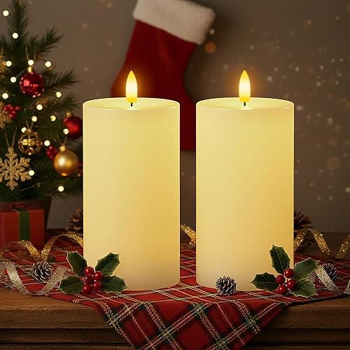 Homemory White 3x6 Inch Flameless Candles Battery Operated with Remote Timer, Real Wax LED Pillar Candle for Home Fireplace Bedroom Living Room Party, Set of 2 thumbnail 6
