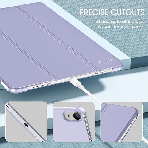 ProCase for New iPad Air 13 Inch Case M3 2025/ M2 2024, Slim Smart Cover with Translucent Hard Shell Back, Supports Touch ID, Auto Wake/Sleep -Purple - Purple thumbnail 6