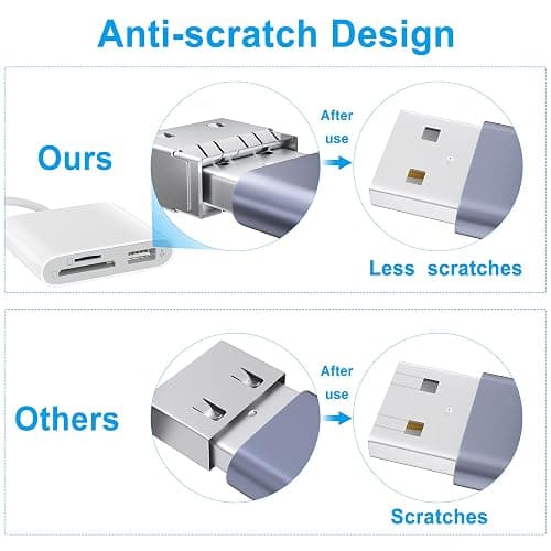 SZHAIYIJIN SD Card Reader for iPhone, Memory Card Reader with USB Camera Adapter Plug and Play Trail Game Camera SD Card Viewer Supports SD and TF Card Micro SD Card Adapter for iPad No App Required thumbnail 6