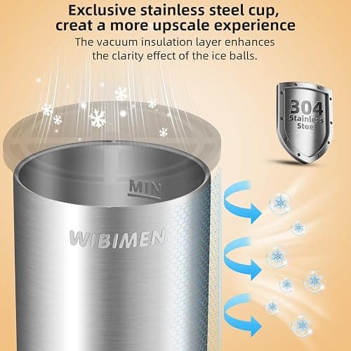 Clear Ice Cube Maker, 2" Stainless Steel Clear Ice Maker for Old Fashioned Whiskey lover, Bourbon, Whiskey, Cocktail Gifts for Men on Birthday or Holiday, Easy-Release Ice Ball Maker Mold thumbnail 5