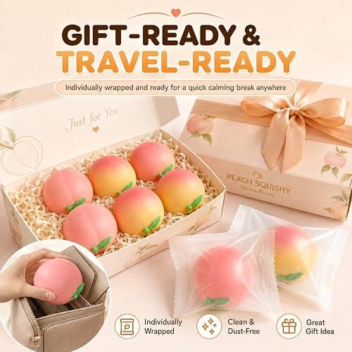 Crunchy Squishy (Crunchy Pink Peach) | Durable Portable Slow Rebound Calming Tool for Kids Adults thumbnail 7