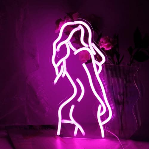 Wanxing Lady Back Neon Licht Sexy Lady Neon Schild für Wand Dekor Rosa Led Schild mit USB-betrieben für Schlafzimmer, Mädchen Zimmer, Wohnkultur, Mann Höhle - Image 1