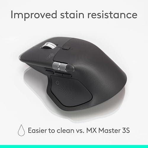 Logitech MX Master 4, Ergonomic Wireless Mouse with Advanced Performance Haptic Feedback, Ultra-Fast Scrolling, USB-C Charging, Bluetooth, Windows, MacOS - Graphite thumbnail 9