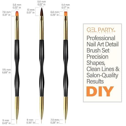 GELPARTY 32-Piece Nail Art Brush Set Professional Brushes for Acrylic, Gel, UV, Ombre, Dotting & 3D Designs | Drawing Pen For Gel Complete Kit for Salon & DIY Use thumbnail 5