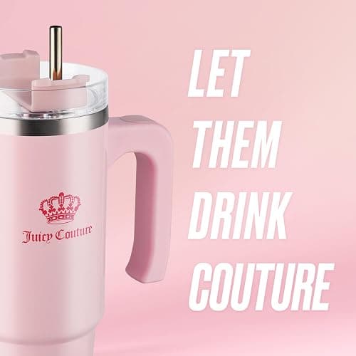 Juicy Couture Travel Style Fashion Water Bottle - Light Pink - 31.5oz thumbnail 5