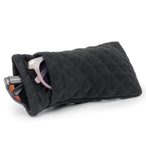 Face Shadow Double Glasses Case Soft Eyeglass Casle For Women Men Squeeze Top Sunglasses Case With Cleaning Cloth - Image 1