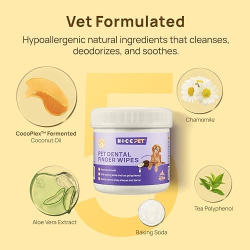 HICC Pet Teeth Cleaning Wipes for Dogs & Cats, Vet-Recommended Remove Bad Breath & Plaque & Tartar Buildup Dog Finger Toothbrush Wipes, Dog Tooth Brushing Kit Remove Stain & Gum Care for Small Animal thumbnail 3