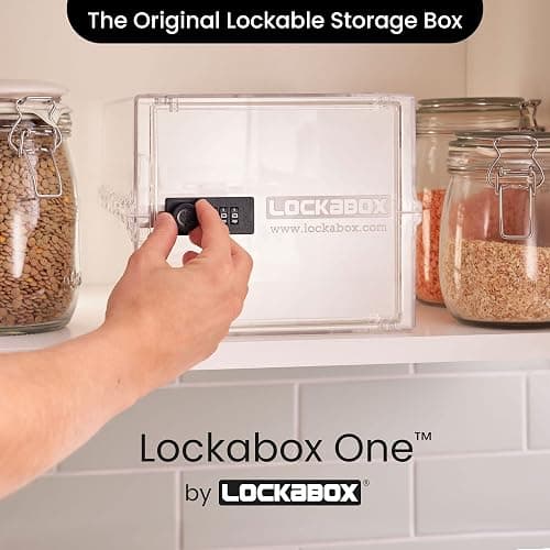 Lockabox One™ | Premium Lock Box | Medium Combination Lock Box For Food, Medicine & Home Safety | External Size 12 x 8 x 6.6 inches (Crystal) thumbnail 3
