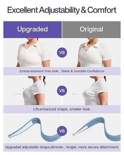 VFUS Women's Sports Bra Wirefree Adjustable Medium-High Support Everyday Wear for Large Bust Plus Size with Removable Pads - Black - Large thumbnail 3