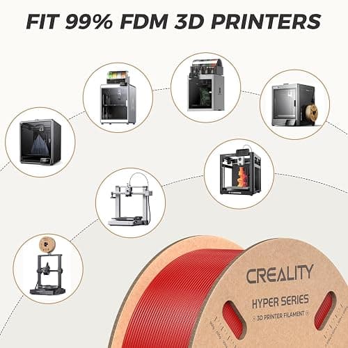 Official Creality Hyper PLA Filament 1.75mm, High Speed PLA 30-600mm/s Rapid 3D Printer Filament, Dimensional Accuracy +/-0.02mm, Fit Most FDM 3D Printers，1KG(2.2lbs) Spool Red thumbnail 8