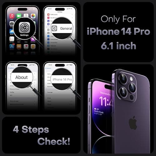 TOCOL Magnetic for iPhone 14 Pro Case 6.1-Inch, Fit for MagSafe, Upgraded [Full Camera Protection], [14FT Military Grade Drop Tested] Shockproof Translucent Matte Back Cover (Midnight Purple) thumbnail 7