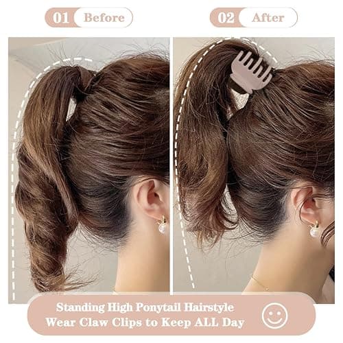 1.6" Matte Small Double Row Teeth Hair Clips for Women - Strong Hold Jaw Clamps for Thin, Fine & Thick Hair thumbnail 3