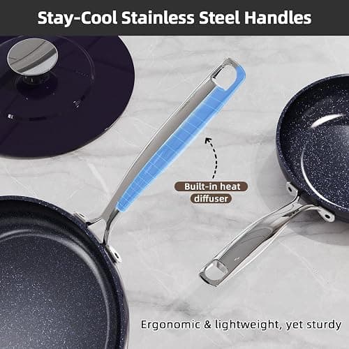Nuwave Lux 13pc Forged Lightweight Cookware Set PFAS Free, Healthy G10 Duralon Ceramic Coating, Ultra Non-Stick, Stay-Cool Handles, Works on All Cooktops & Induction Ready thumbnail 6