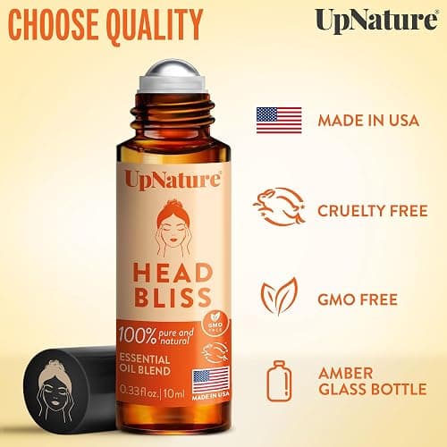 UpNature Head Bliss Essential Oil Roll On - Soothing Migraine Comfort Aromatherapy with Instant Cooling Effect - Nurse Essentials Gifts Roller thumbnail 6